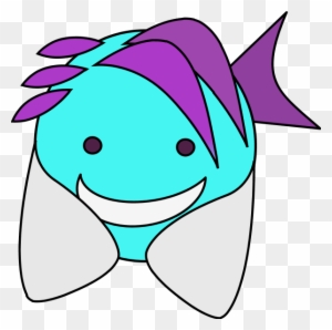 Cartoon Fish Smiling Vector Clip Art - Happy Face Clip Art