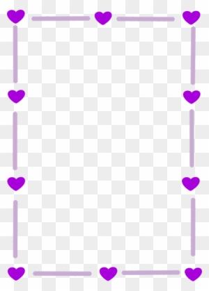Purple Borders And Frames Silver Purple Heart Border - Heart Border Clip Art