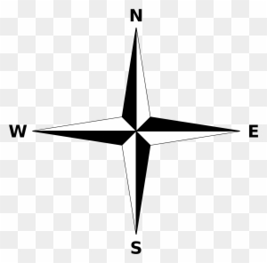Simple Compass Rose - Simple Compass Rose Black And White