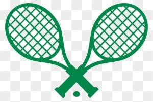 Crossed Tennis Racket Clipart Preppy Double Green Tennis - Tennis Racket Clip Art