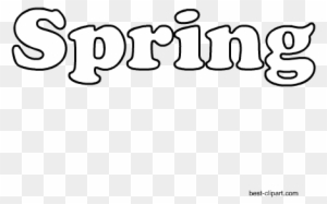 Word Spring Written In Black And White Free Clip Art - White