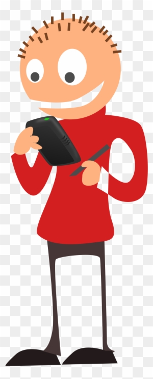 Person Using Phone Clipart - Smartphone User Clipart