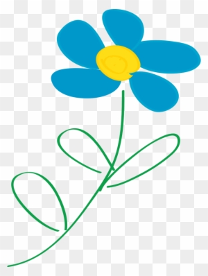 Clipart Whimsical Blue Flower - Clip Art Flowers Free