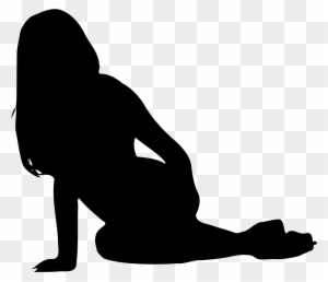 Woman Silhouette 07 Clip Art - Silhouette Of Woman Kneeling