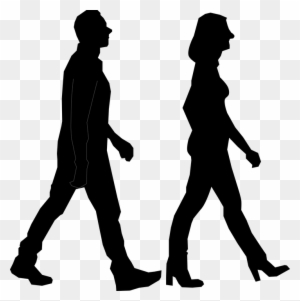 Couple Exercise Silhouette Walking - People Walking Png Icon