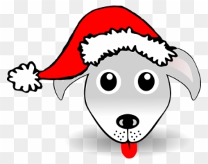 Dog Hound Happy Animal Christmas Santa Cla - Dog In Santa Hat Clip Art