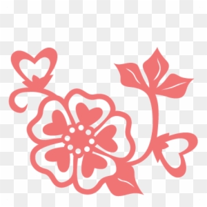 Heart Flower Scrapbook Cut File Cute Clipart Files - Floral Design