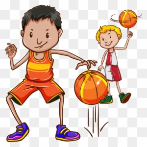 Basketball Drawing Dribbling Illustration - Bounce A Ball Clipart