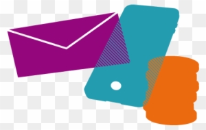 Illustration Of An Envelope, Phone And Coins - Mobile Phone