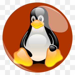 Penguin, Linux, Mascot, Cartoon Character, Fig, Brown - Transparent Linux Penguin Pointing Up