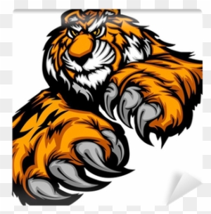Tiger Mascot Body With Paws And Claws Wall Mural • - Tiger Mascot Logo Vector