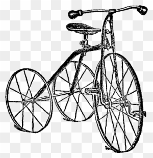 Free Tricycle Digital Stamp - Vintage Bike Drawing Png