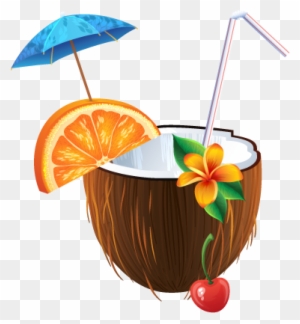 Tropical Coconut Cocktail Decal - Coco De Playa Png