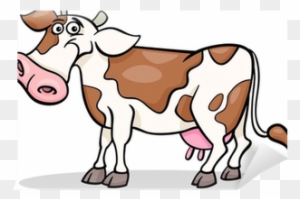 Cow Farm Animal Cartoon Illustration Wall Mural • Pixers® - Animal De La Granja Animado
