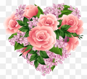 Floral Heart Png Clipart Image - Heart Flowers Png