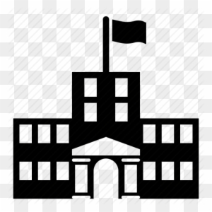 School Building Icon - School Building Png Black And White