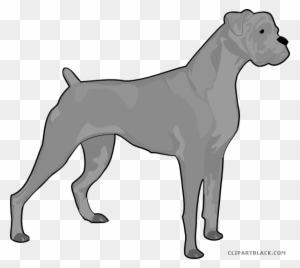 Dog Silhouette Animal Free Black White Clipart Images - Boxer Dog Silhouette