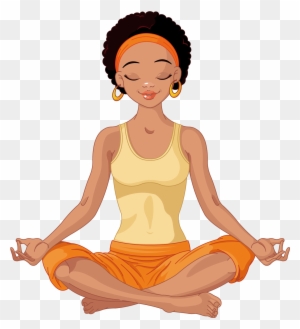 Yoga Lotus Position African American Clip Art - Meditation Clipart