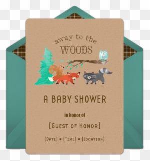 Punchbowl - Com - Online Invitations - Woodland Baby Shower Invite