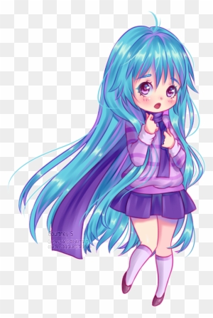 Blue Haired Chibi Girl By Courtney S Art Blue Haired Chibi Girl
