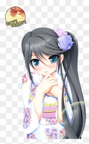 Dark Blue Haired Anime Girl With Headphones - Anime Girl In Kimono - Free Transparent PNG Clipart Images Download Dark Blue Haired Anime Girl With Headphones - Anime Girl In Kimono - Free Transparent PNG Clipart Images Download