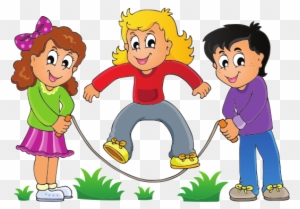 Kids Playing Vector - Cartoon Boy Jumping Rope