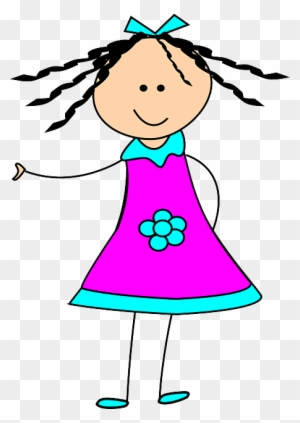 Jeune Fille Enfant Heureux Robe Stickman Little Girl Clipart Free Transparent Png Clipart Images Download