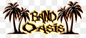 Band Oasis Band Rehearsal Studios - Tropical Palm Trees Decal Sticker (black, 14 Inch)