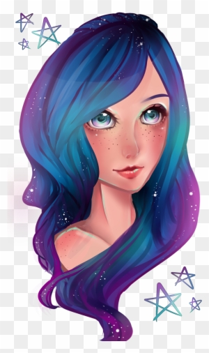 Galaxy Girl By Tea Of Love-d6ceeqo - Girl Anime Galaxy Hair