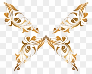Big Image - Clipart Flowers And Butterflies Gold
