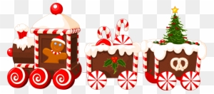 Christmas Train Made Of Gingerbread Vector - Holiday Aisle Christmas Candy Train Shower Curtain