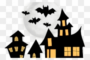 Spooky Haunted House Clip Art - Because Halloween Bats Tee Shirt Mugs