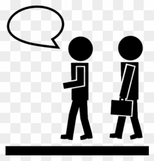 Two Man Walking One Talking And The Other With A Briefcase - Two People Walking Icon