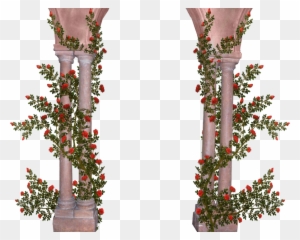Rose Covered Pillars By Sherryjane On Deviantart - Pillar With Flowers Png