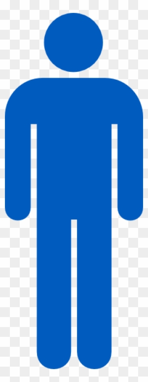 Blue Person Symbol - Blue Mens Bathroom Sign