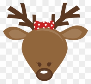 Mkc Cute Girl Reindeer Head Svg - Reindeer Transparent