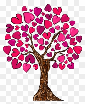 Family Tree Heart Love Clip Art - Clipart Heart Family Tree With Roots