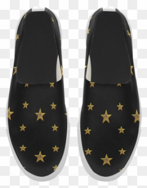 Twinkle Twinkle Little Star Gold Stars On Black Apus - Slip-on Shoe
