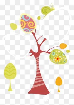 Child Painting Growth Record Material - Eggs On Spring Tree Easter Greeting For Sister Card