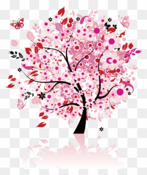 Cherry Blossom Poster - Pink Tree Full Wall Mural Size: X-large