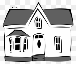 big house clipart black and white