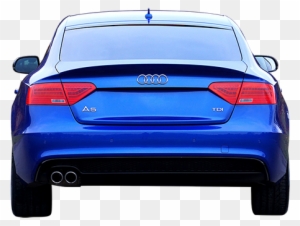A Blue Audi In A Parking Spot - Car Back Side Png