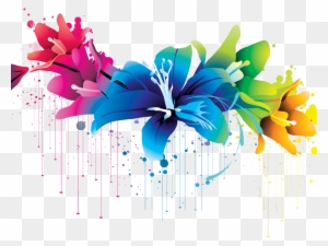 Flowers Vector Art Colorful Wallpaper - Colorful Floral Design Png