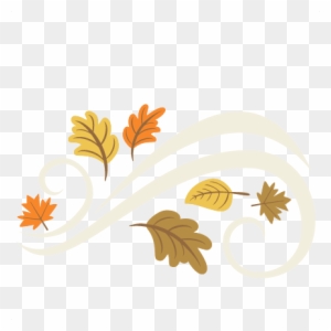 Fall Leaves Flourish Set Svg Cutting File For Scrapbooking - Cute Fall Leaves Png