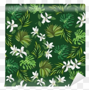 Seamless Vector Pattern Of Hand Drawn Flowers And Leaves - Wallpaper