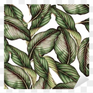 Seamless Floral Pattern With Tropical Leaves, Watercolor - Tropical Prints Seamless