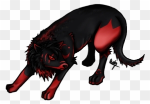 Drawn Werewolf Transparent - Black Wolf With Red Markings