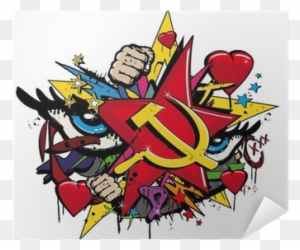 Graffiti Communisme Pop Art Illustration Poster • Pixers® - Peace And Love Symbol