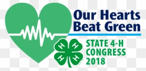 Our Hearts Beat Green Logo - 4 H Clover