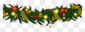 Christmas Ornaments Clipart Border - Christmas Garland Transparent Background
